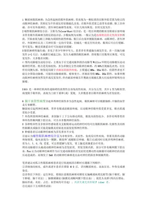 眼肌麻痹