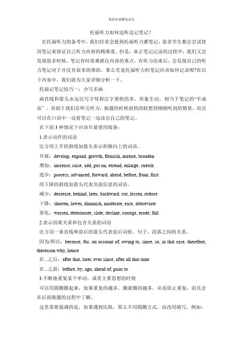 托福听力如何边听边记笔记？