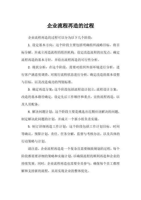 企业流程再造的过程