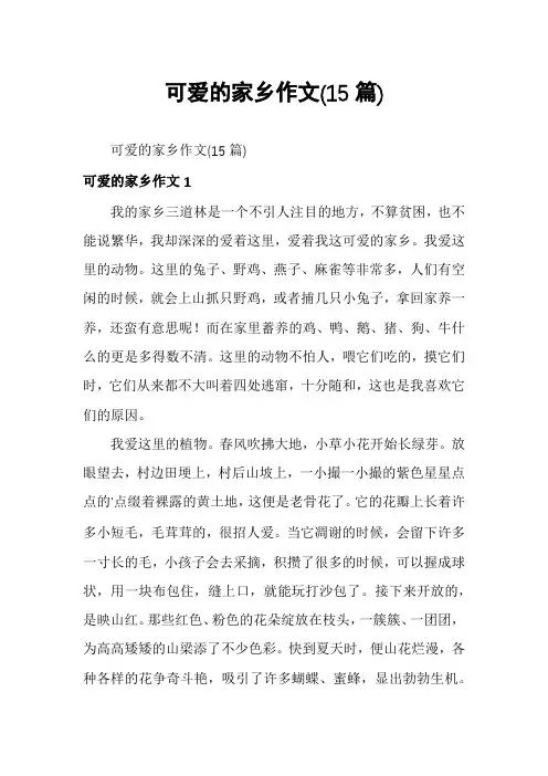 可爱的家乡作文(15篇)