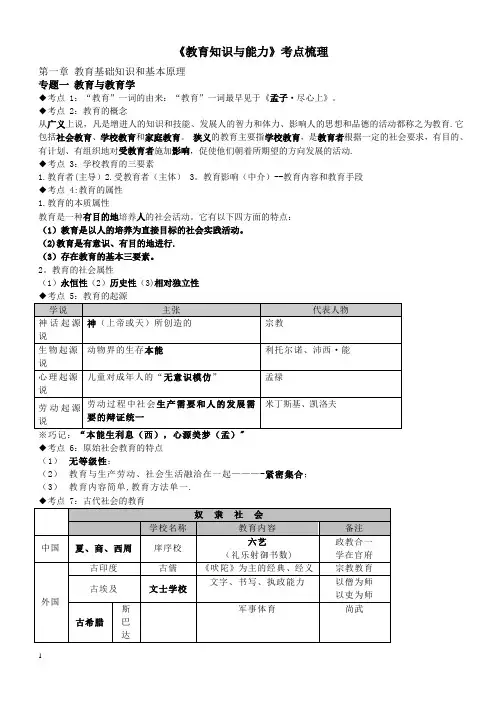 教师招聘考试—教育学心理学知识点整理(通用版)