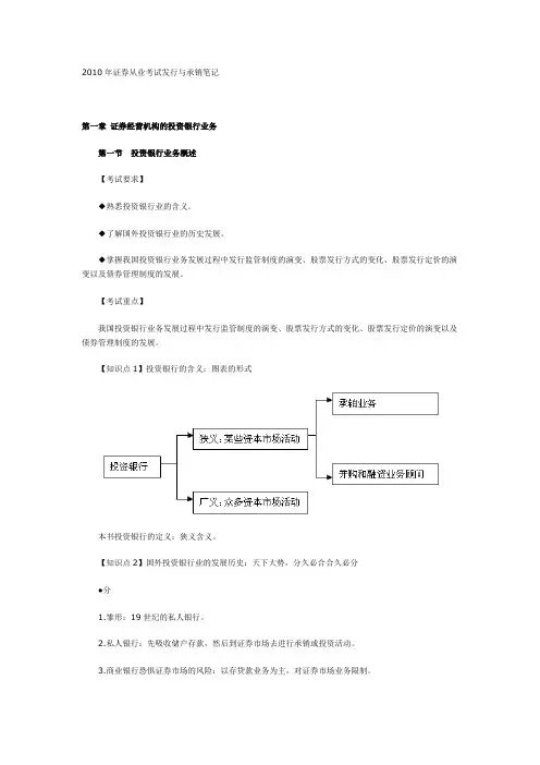 2010年证券从业考试发行与承销笔记