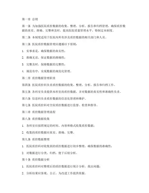医院质控数据管理制度范本