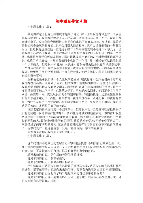 初中遇见作文4篇