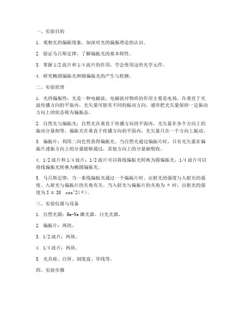 偏振光学实验报告
