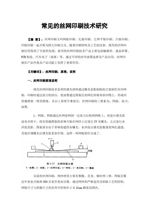 常见的丝网印刷技术研究
