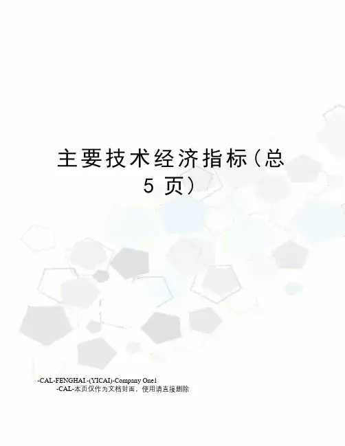 主要技术经济指标