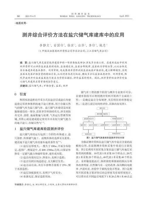 测井综合评价方法在盐穴储气库建库中的应用