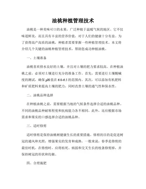 油桃种植管理技术