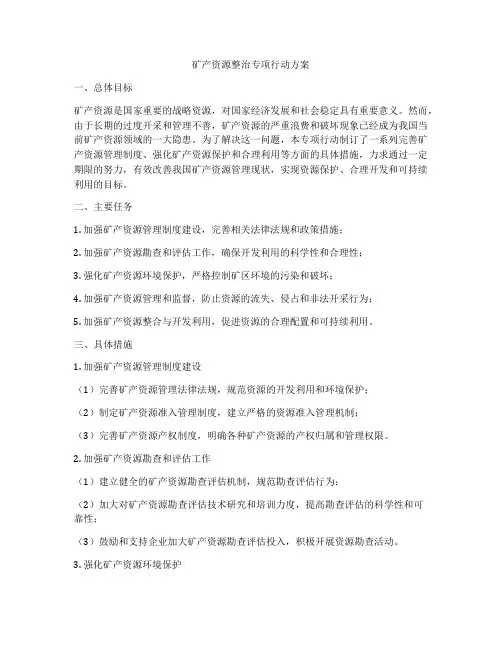 矿产资源整治专项行动方案
