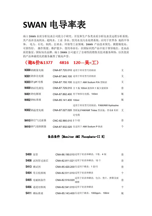 SWAN电导率表