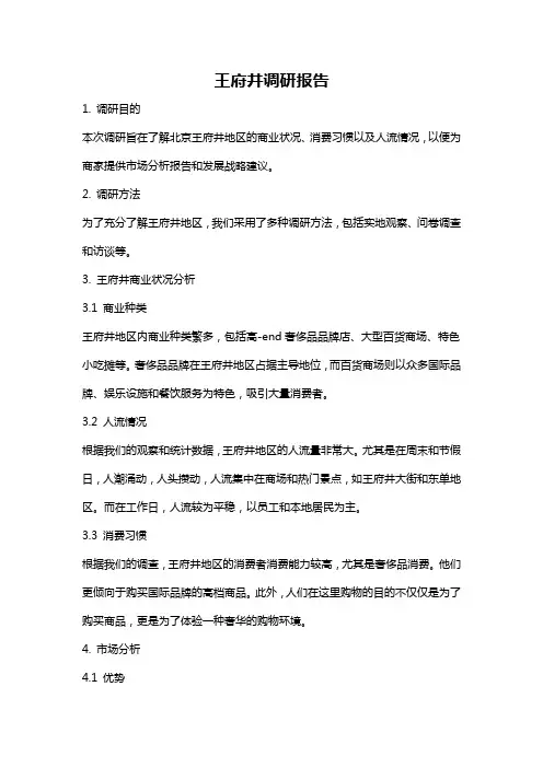 王府井调研报告
