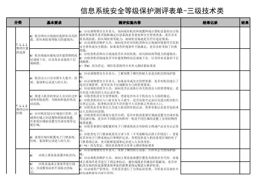(网络安全法)信息系统安全等级保护测评表单-三级技术类