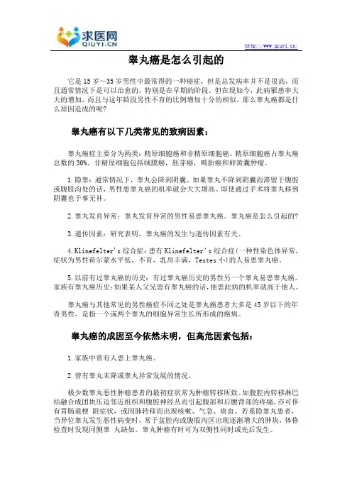 睾丸癌是怎么引起的
