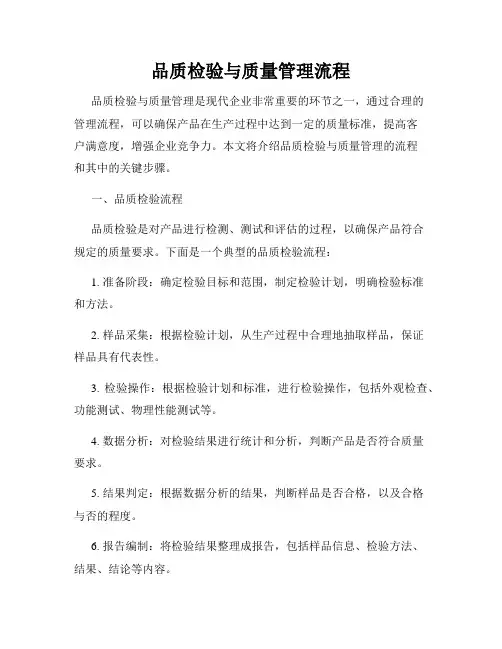 品质检验与质量管理流程