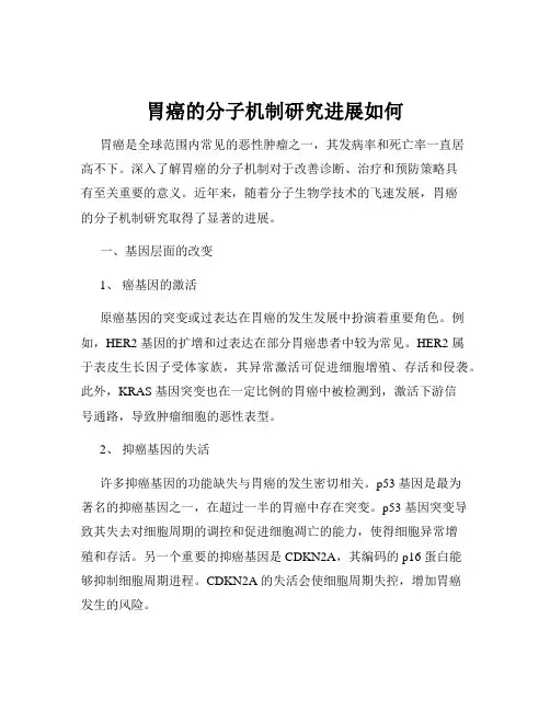 胃癌的分子机制研究进展如何
