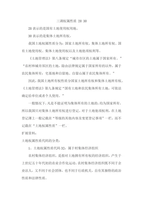 三调权属性质 20 30