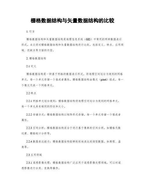 栅格数据结构与矢量数据结构的比较