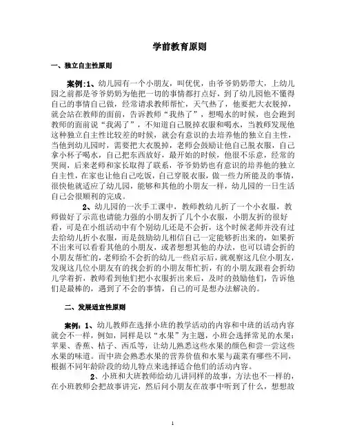 学前教育原则举例