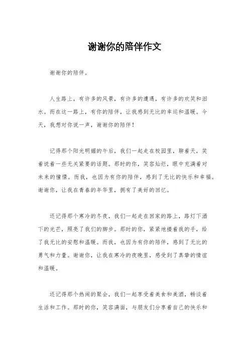 谢谢你的陪伴作文