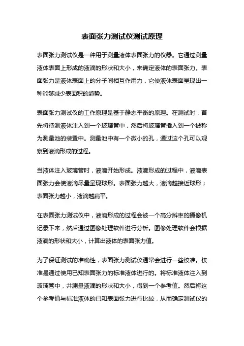 表面张力测试仪测试原理