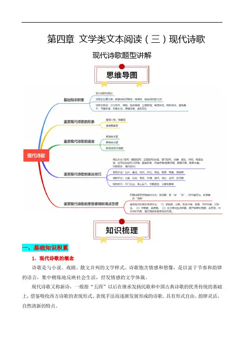 专题01：现代诗歌题型讲解(学生版)