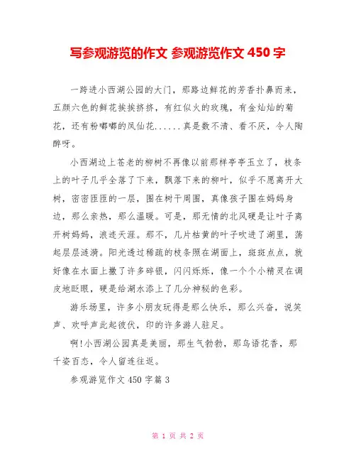 写参观游览的作文 参观游览作文450字 