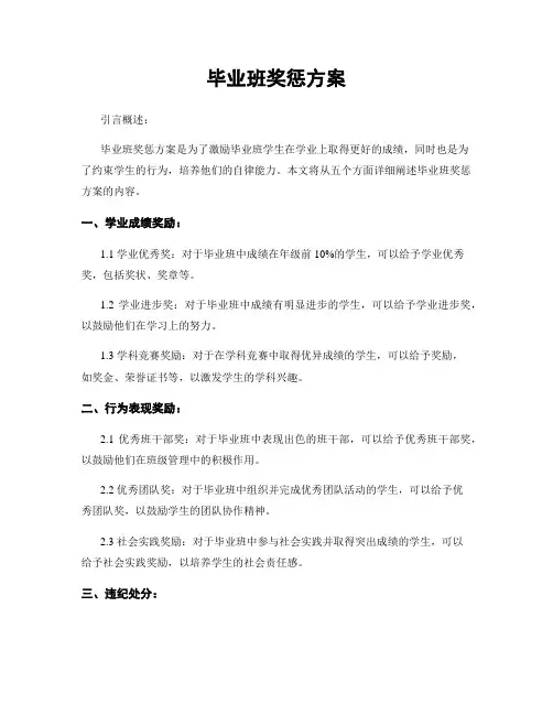 毕业班奖惩方案