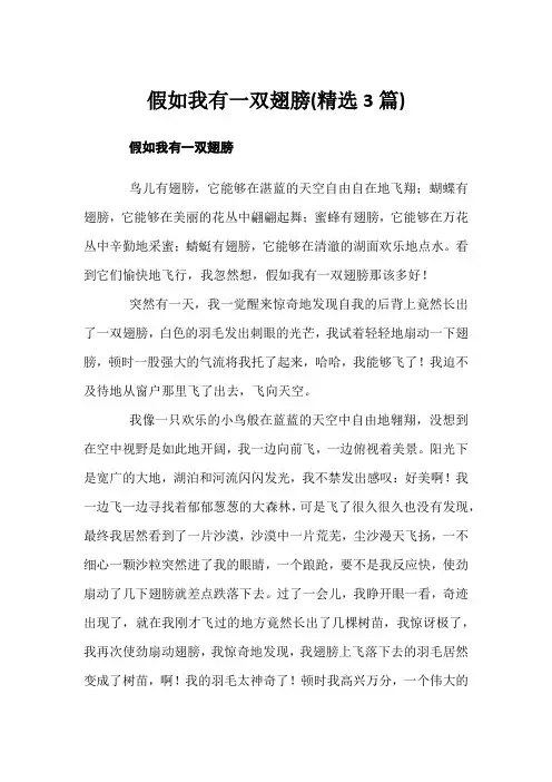 假如我有一双翅膀(精选3篇)