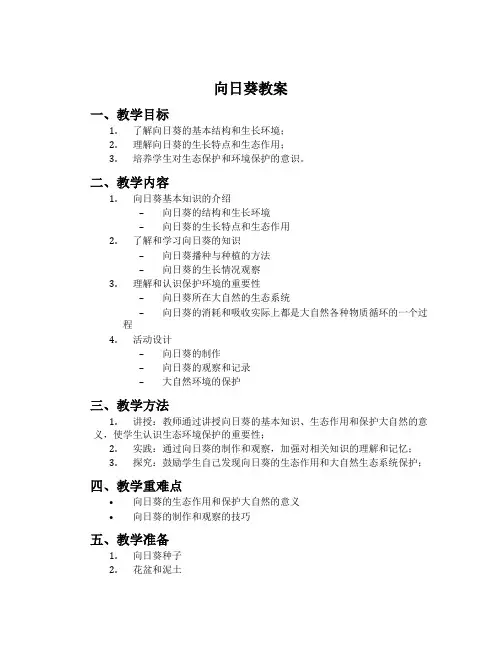 向日葵教案