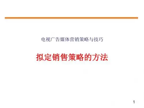 电视广告媒体营销策略与技巧教材(共 32张PPT)