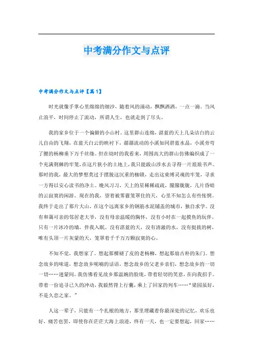 中考满分作文与点评