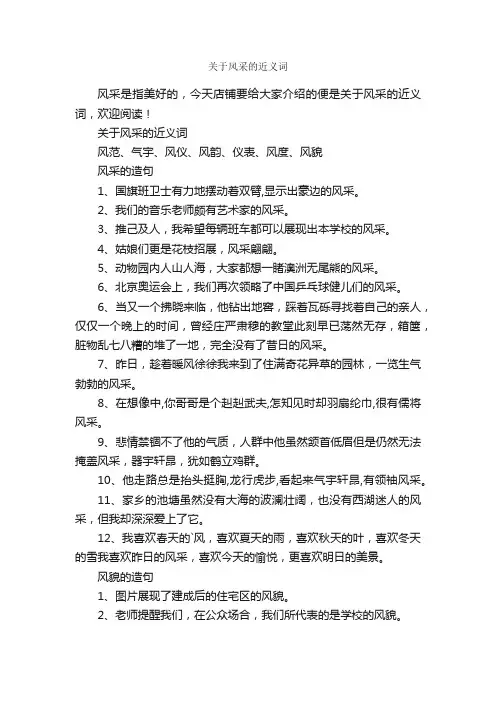 关于风采的近义词