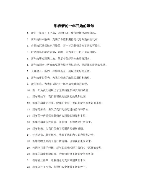 形容新的一年开始的短句