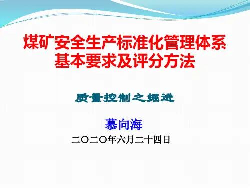 最新煤矿安全生产标准化-掘进专业培训PPT
