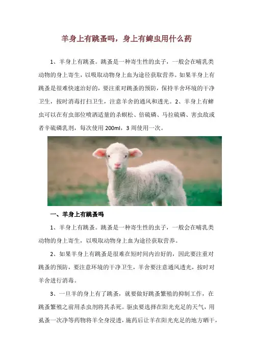 羊身上有跳蚤吗,身上有蜱虫用什么药