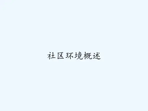 社区环境概述ppt