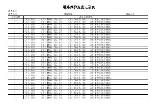 道路养护巡查记录表