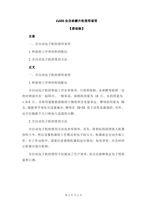 fe600全自动磨片机使用说明