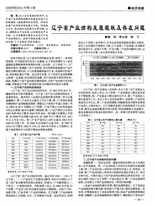 辽宁省产业结构发展现状及存在问题