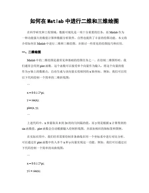如何在Matlab中进行二维和三维绘图