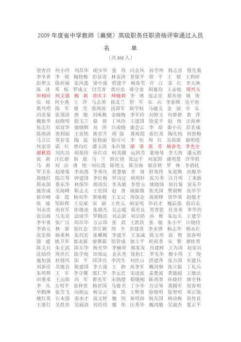 2009年度省中学教师