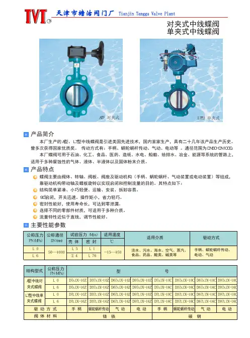 单夹式中线蝶阀