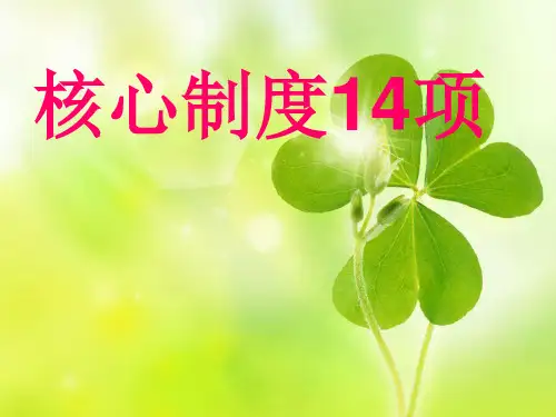 医疗14项核心制度