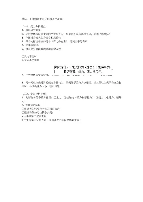 总结一下对物体受力分析的8个步骤