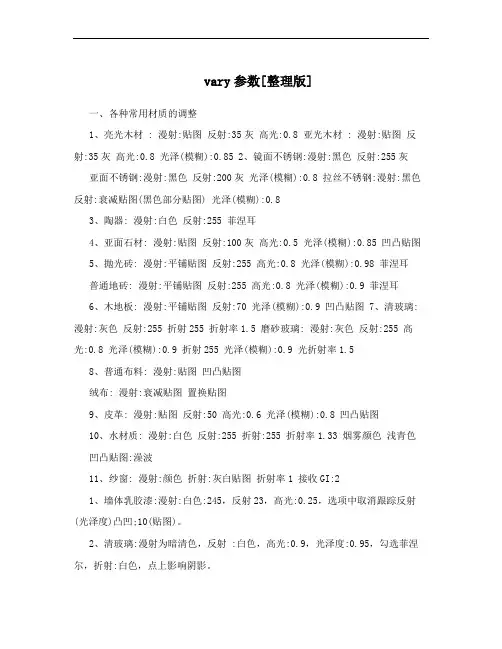 vary参数[整理版]