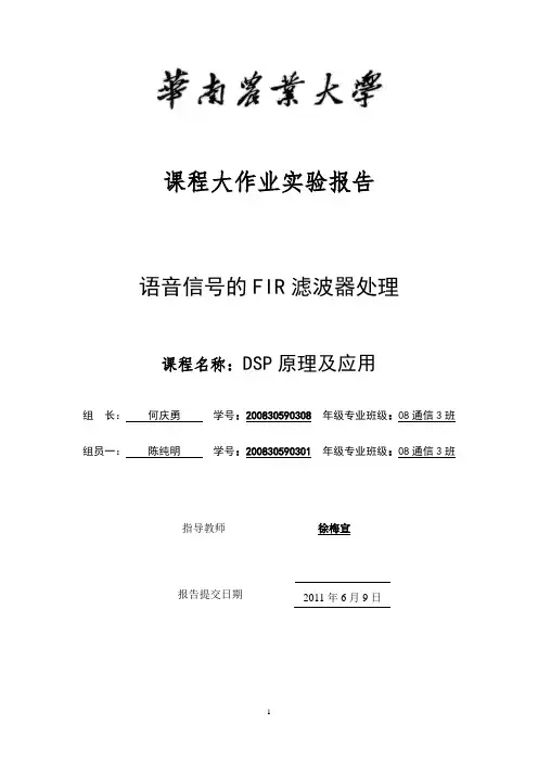 DSP中的FIR滤波器论文