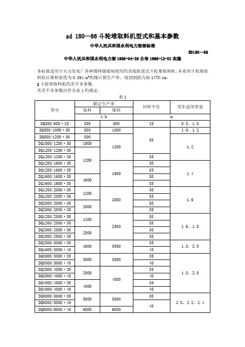 sd 180—86斗轮堆取料机型式和基本参数.doc