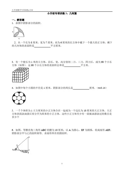 小升初数学专项训练-几何篇