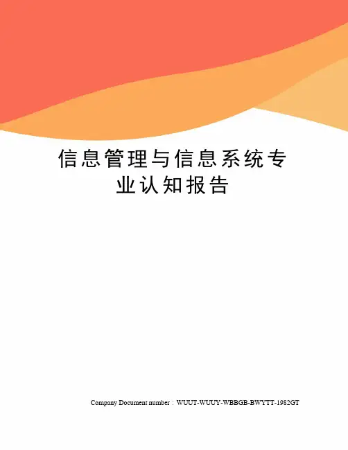 信息管理与信息系统专业认知报告